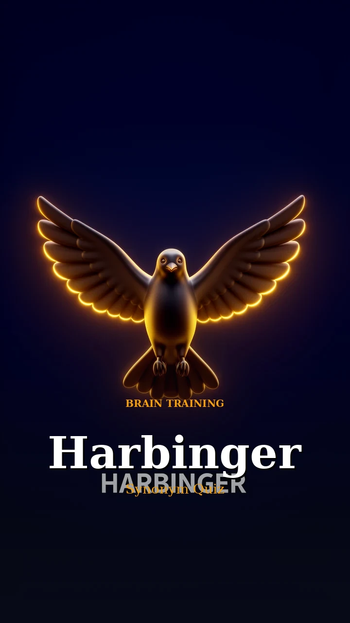 Harbinger — Synonym Quiz — Brain Training illustration
