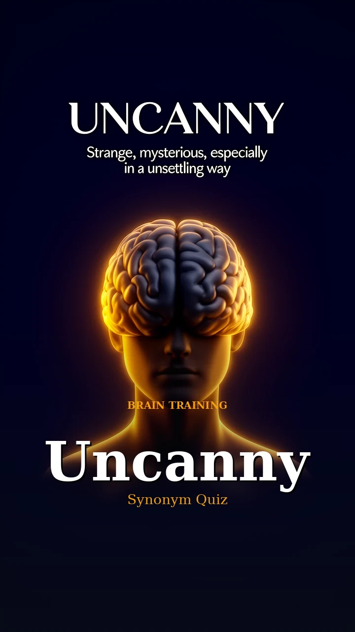 Uncanny — Synonym Quiz — Brain Training illustration